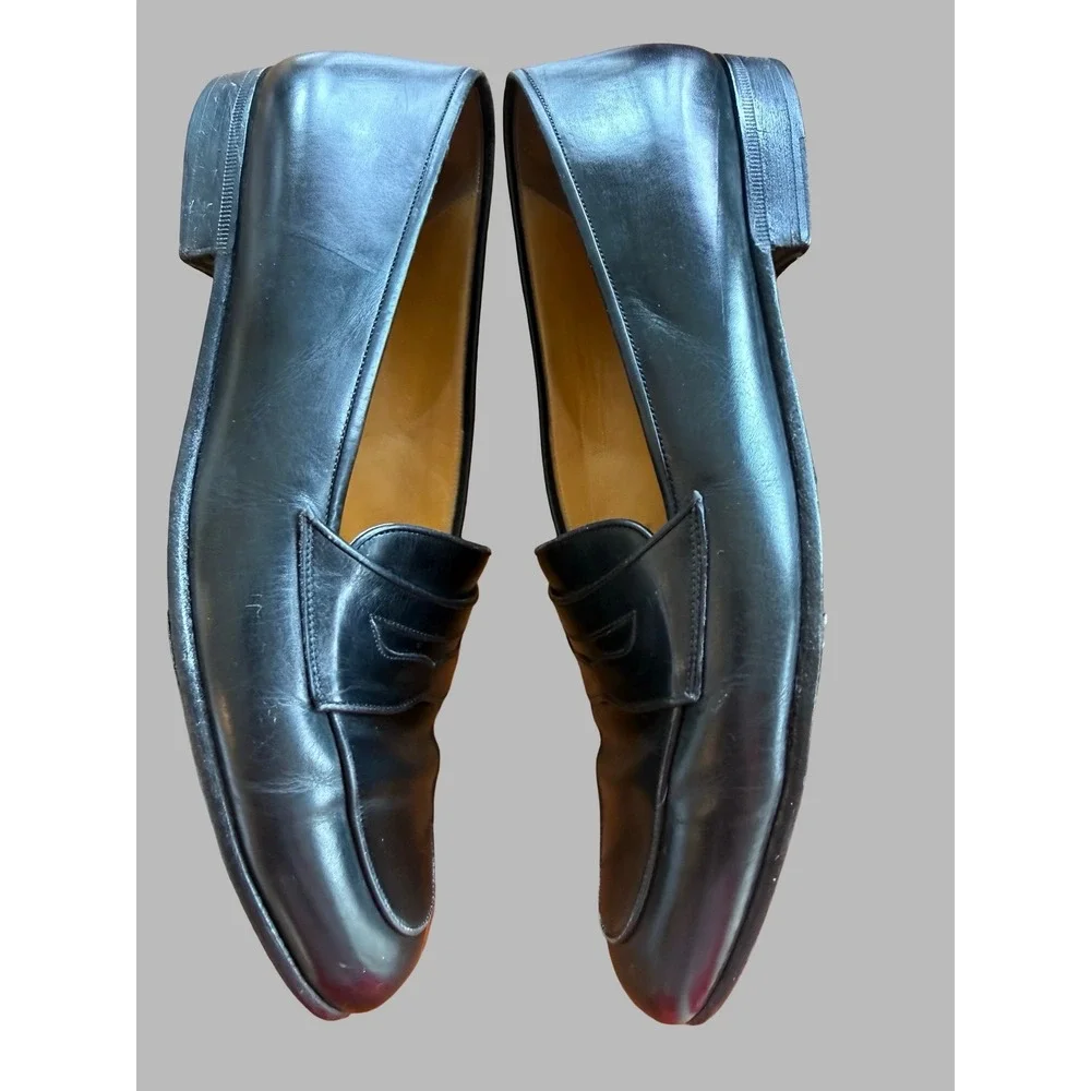 Cole Haan Men's 8.5M Black‎ Leather Penny Loafers Made in Italy Classic Shoes